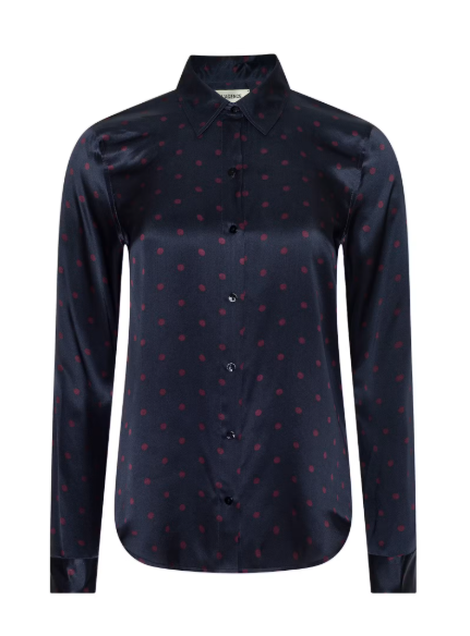 La40223 Polka Dot Silk Blouse