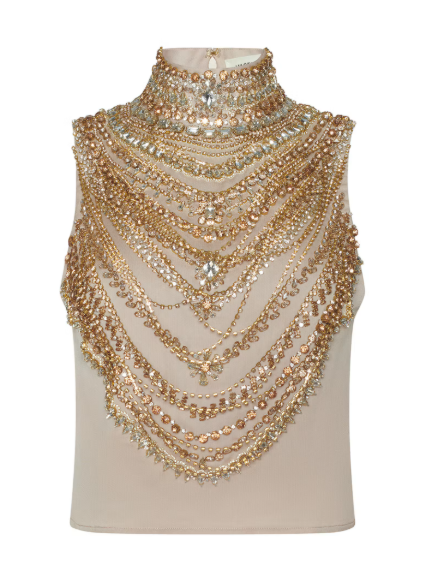 La4065 Draped Crystal Top