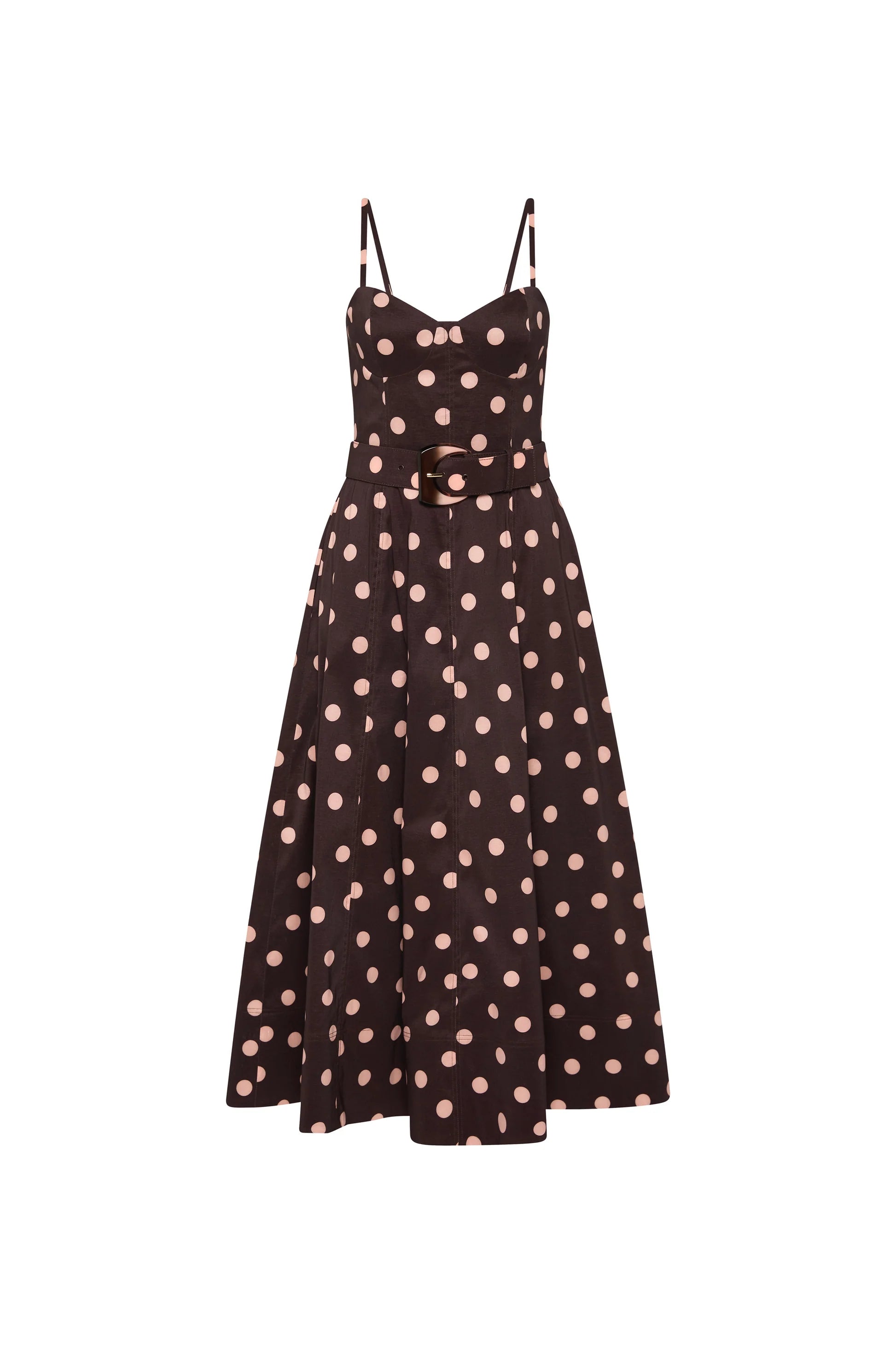 Re1712 Polka Dot Midi Dress