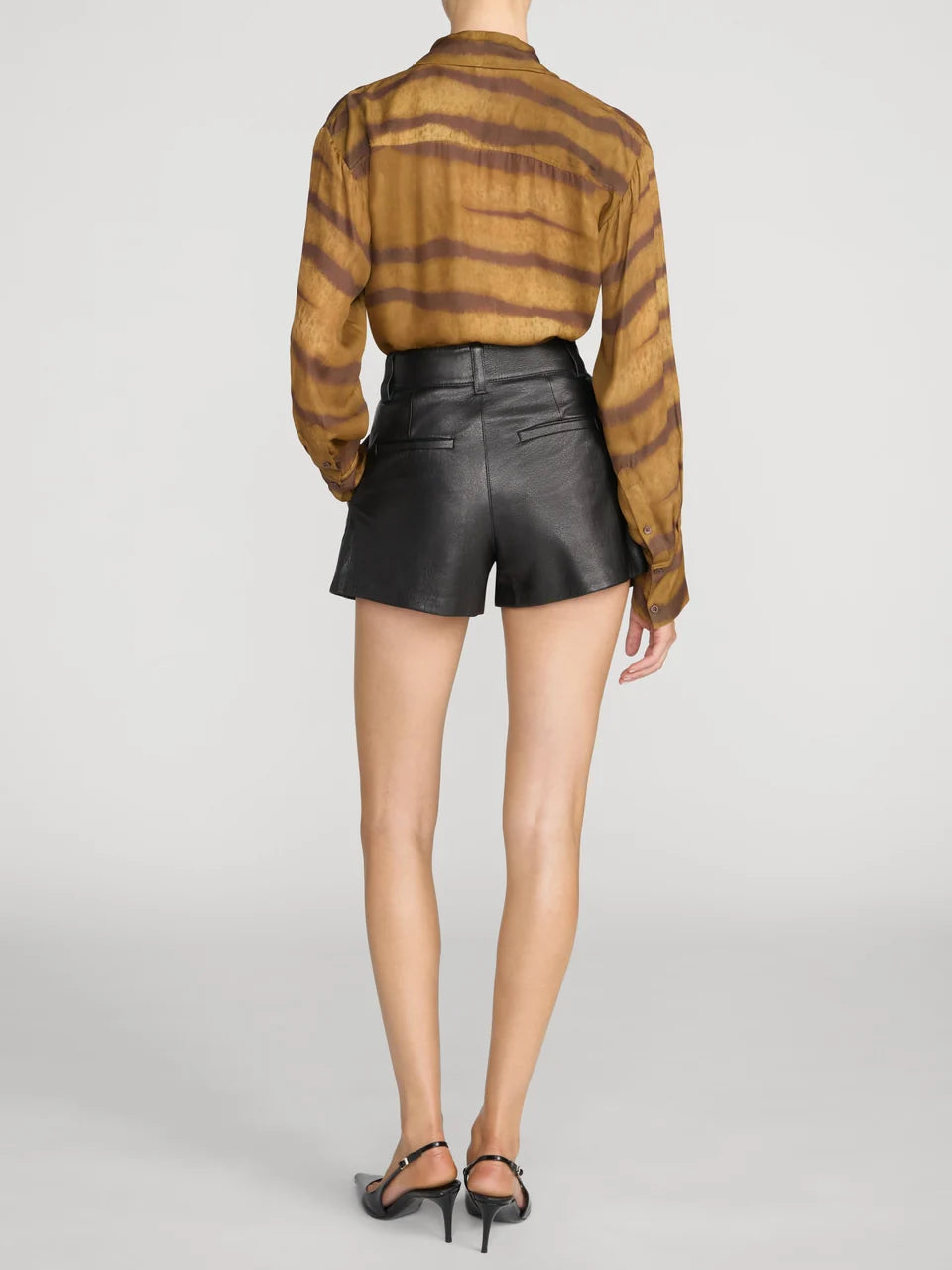 Frwsh023 Tiger Silk Tie Blouse