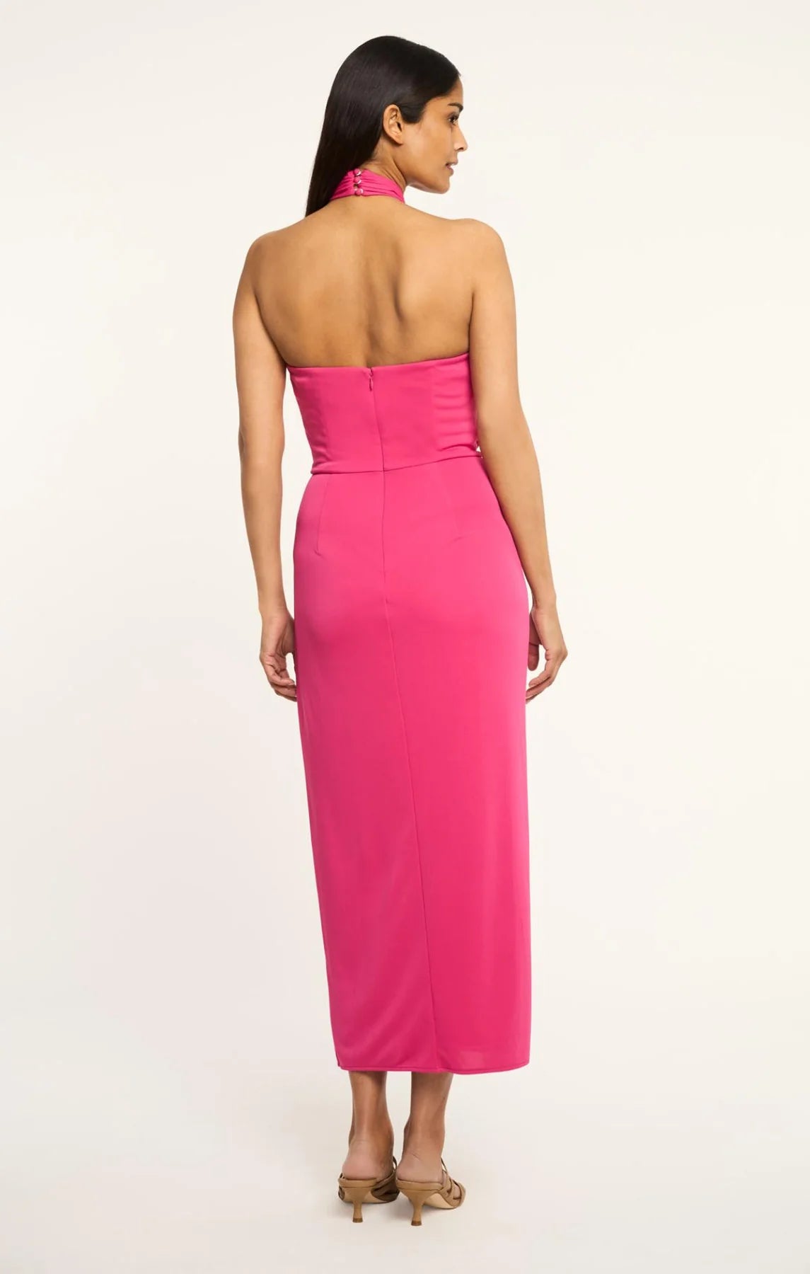 Ci34342 Pink Halter Dress