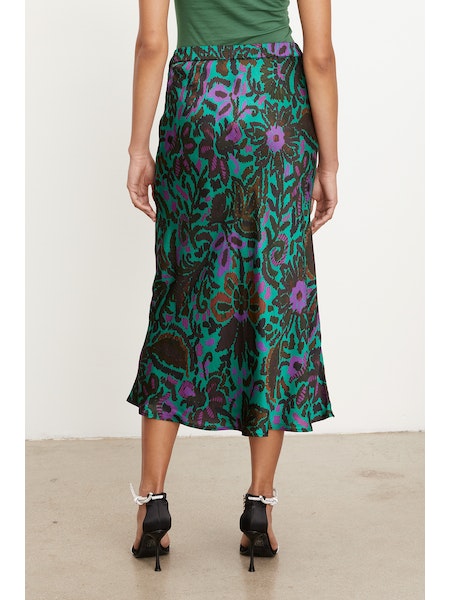 Vekaiya Velvet Printed Slip Skirt