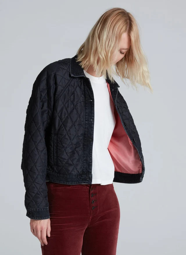 Ask370 Black Quilted Jacket