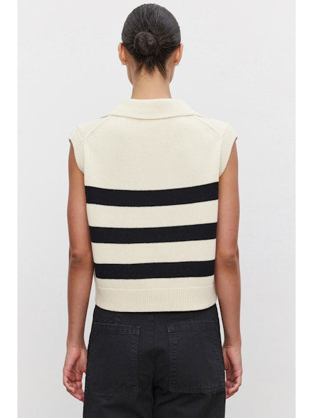 Vemariette Black Stripe Vest Top