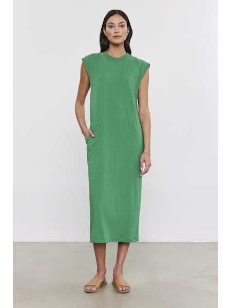 Velane Green Tshirt Midi Dress