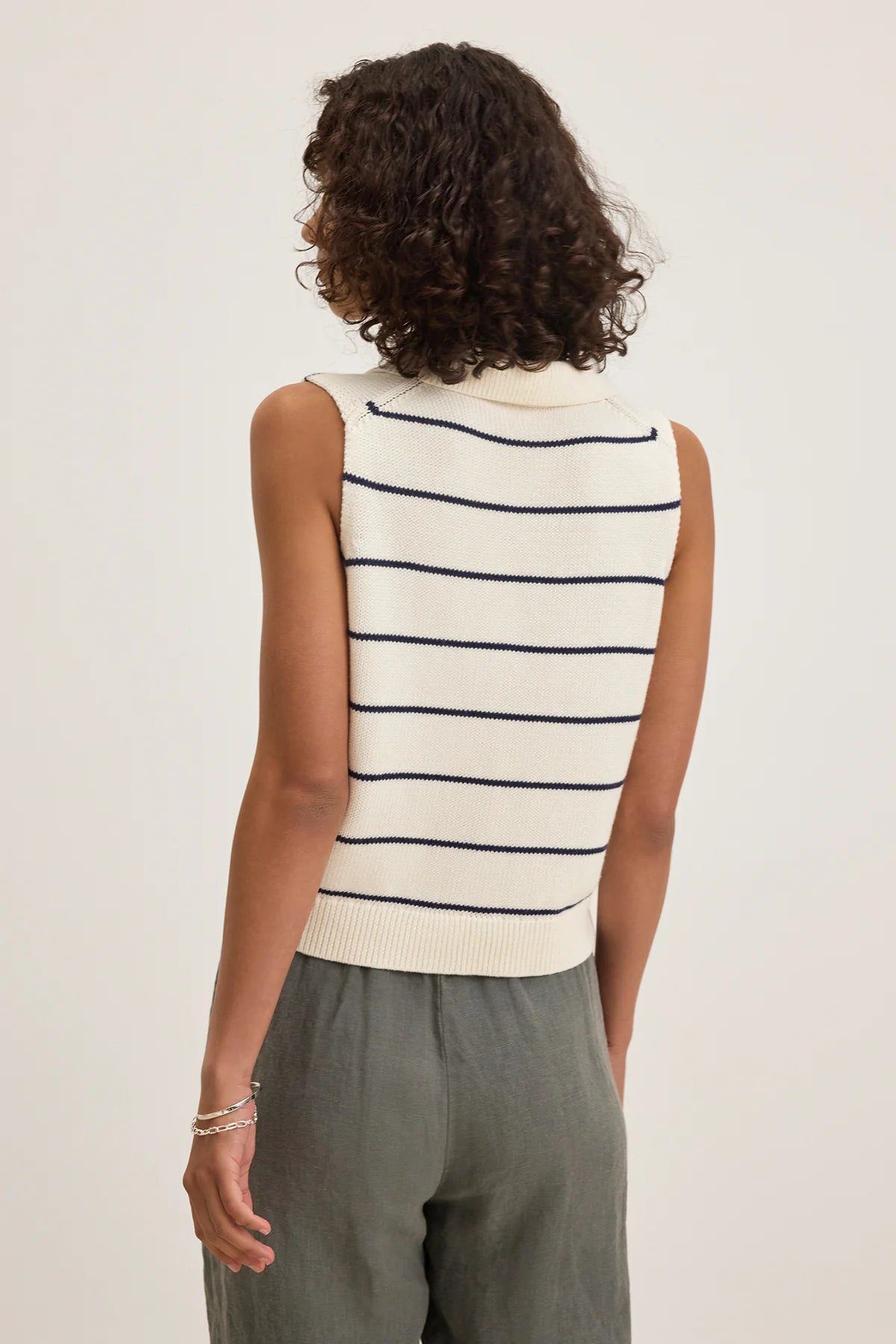 Venayla Navy Stripe Sweater Vest