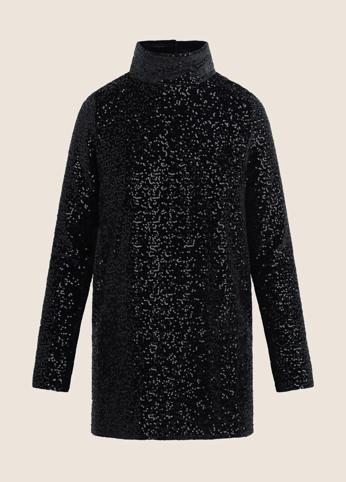 Fa4925 Black Sequin Mini Dress