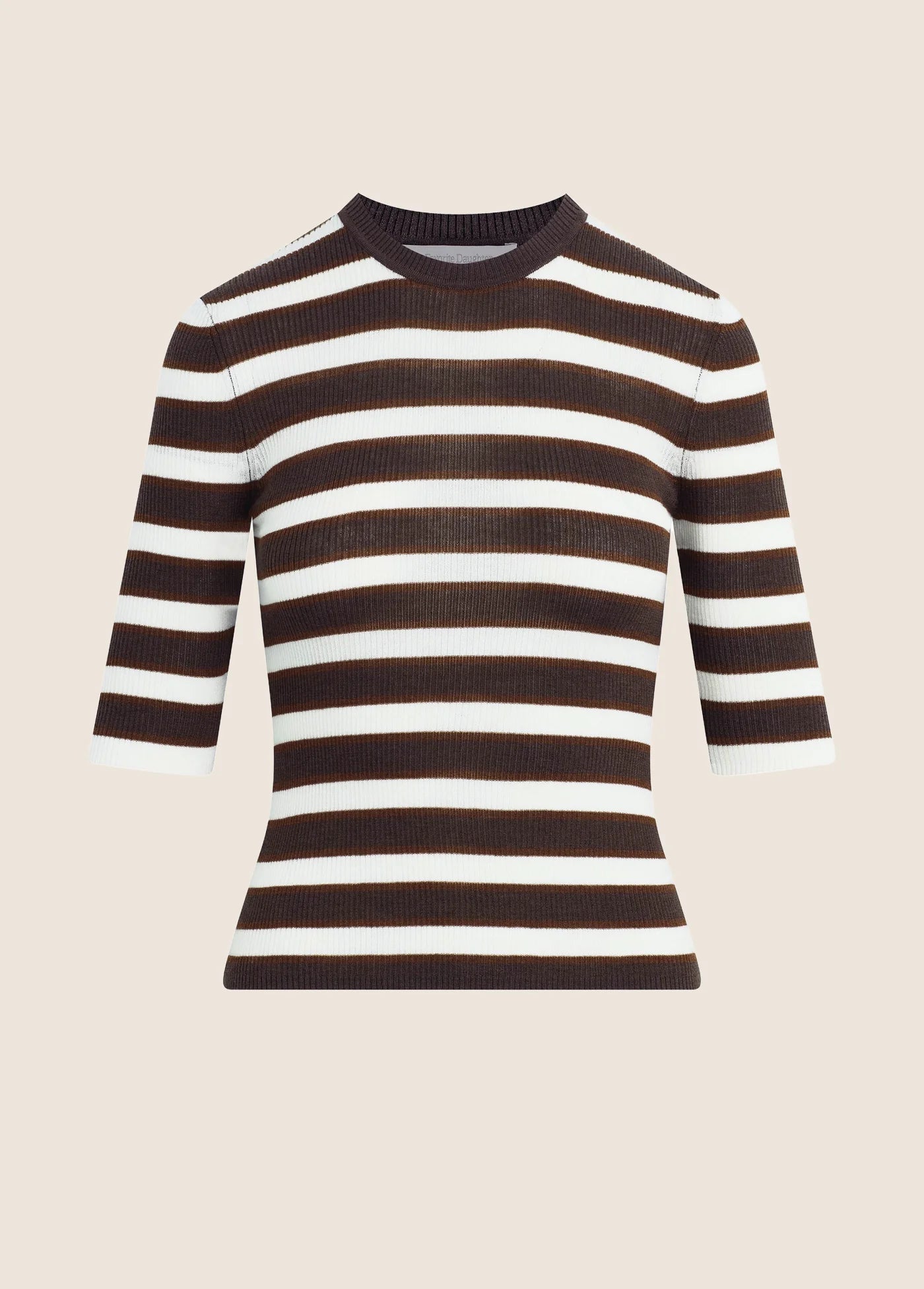 Fa3560 Slim Fit Stripe Crewneck Top