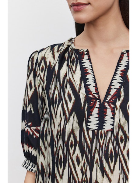 Vebeatrice Ikat Short Sleeve Top