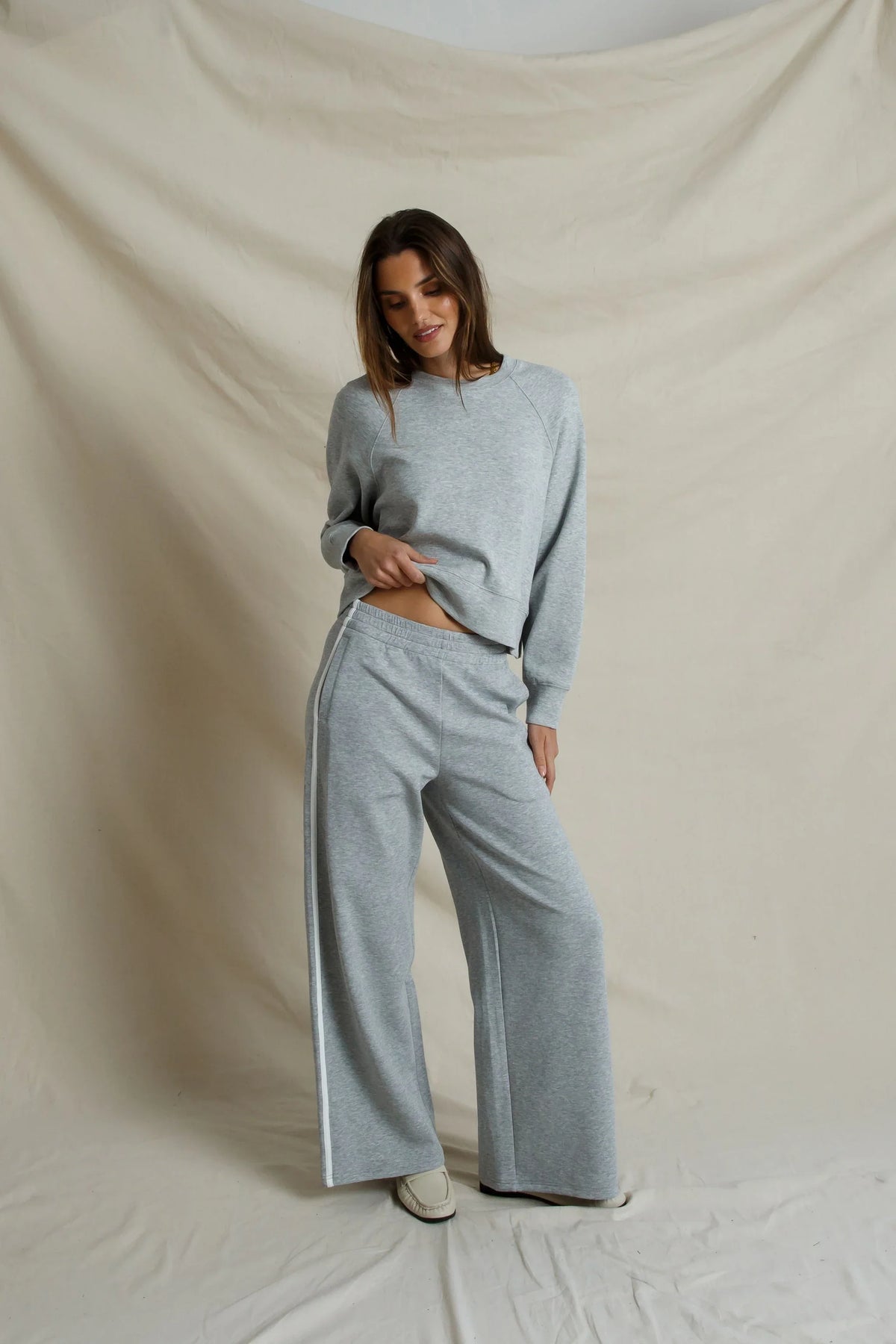 Peb132 Grey Pureform Wideleg Pant