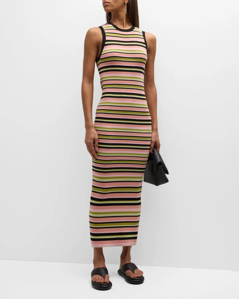 Ataw8793 Stripe Midi Dress