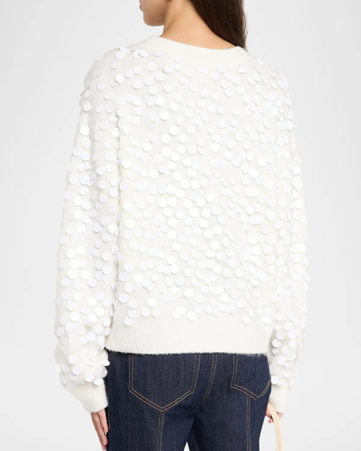 Ci1034b White Sequin Sweater