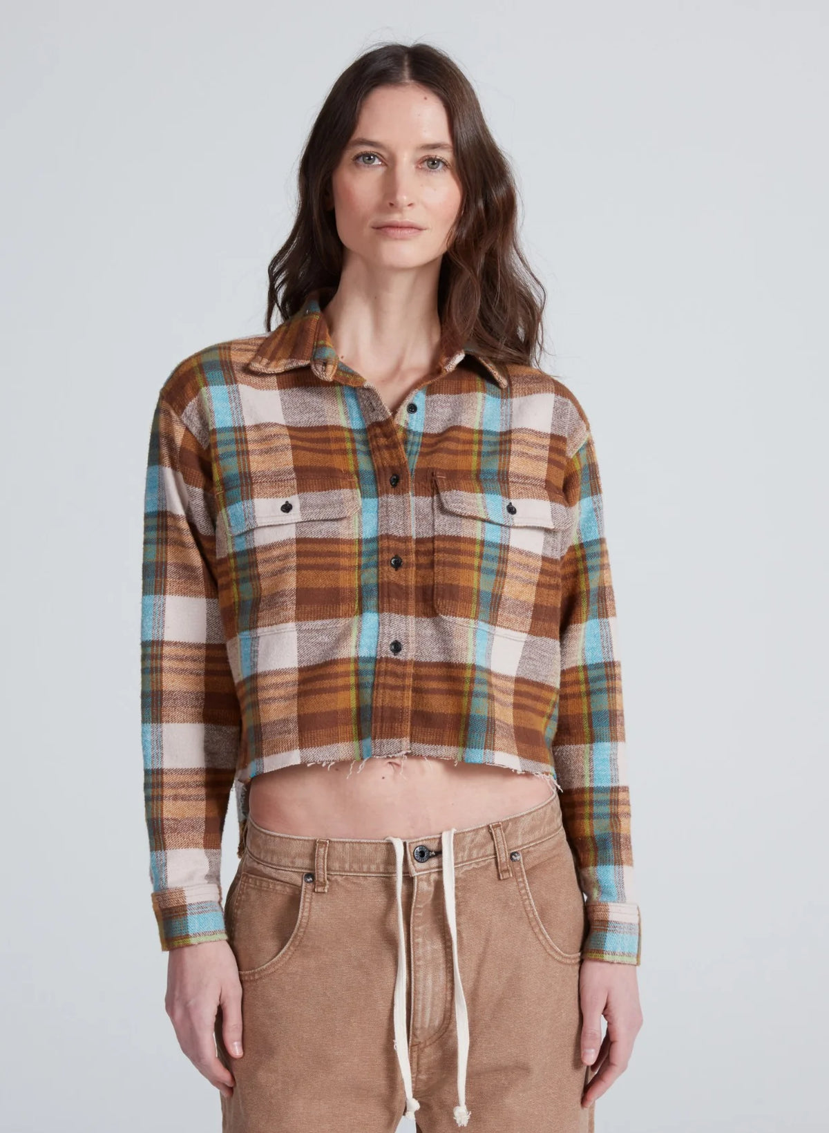 Asw1413 Plaid Flannel Top