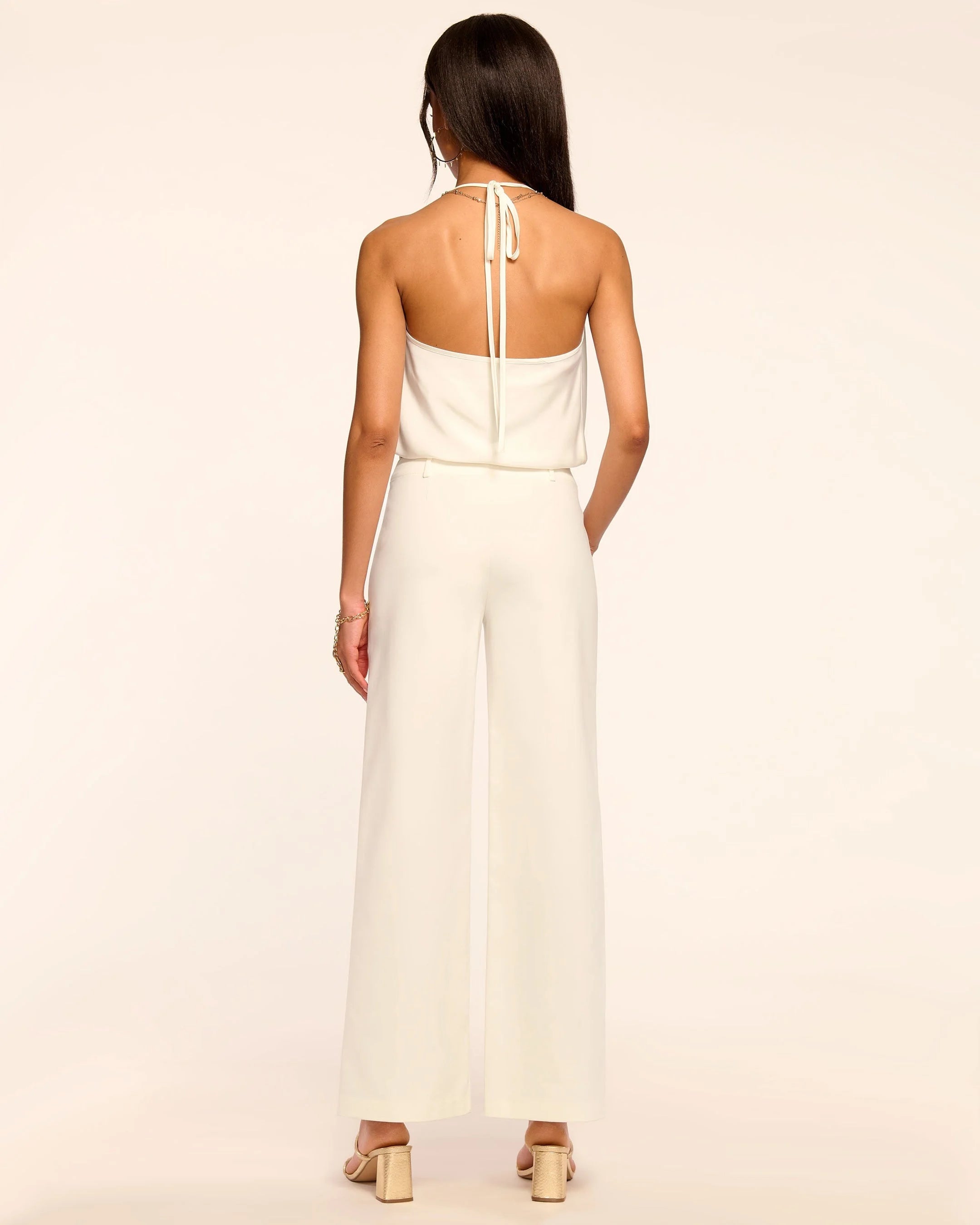 Ra5009 Ivory Cotton Ankle Pant