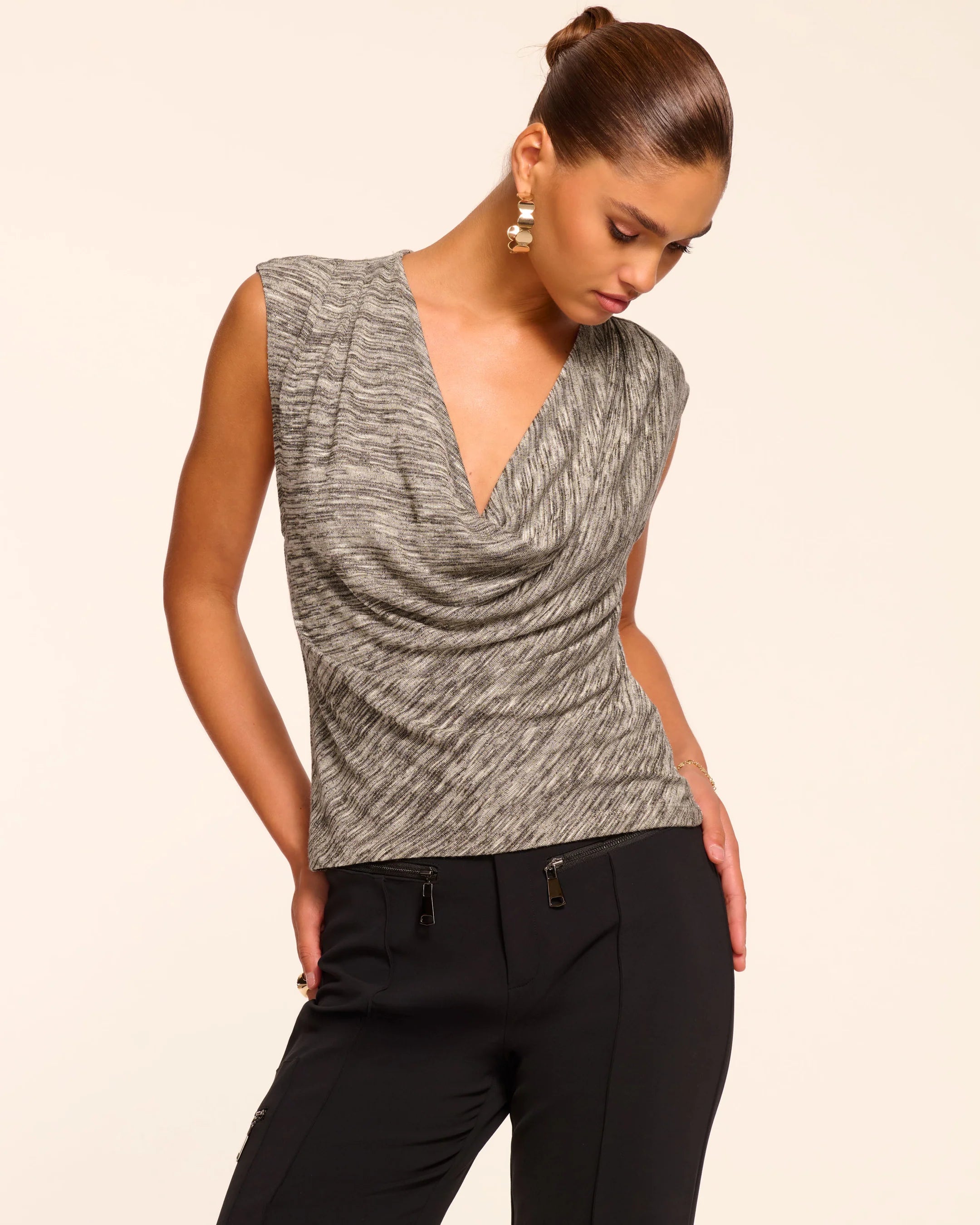 Raa2004 Knit Cowl Neck Top