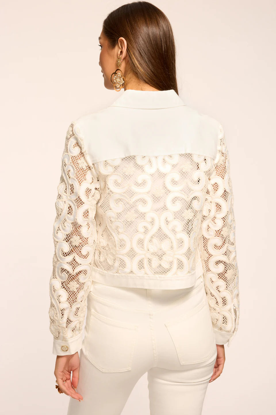 Ra64000 White Denim Embroidery Jacket