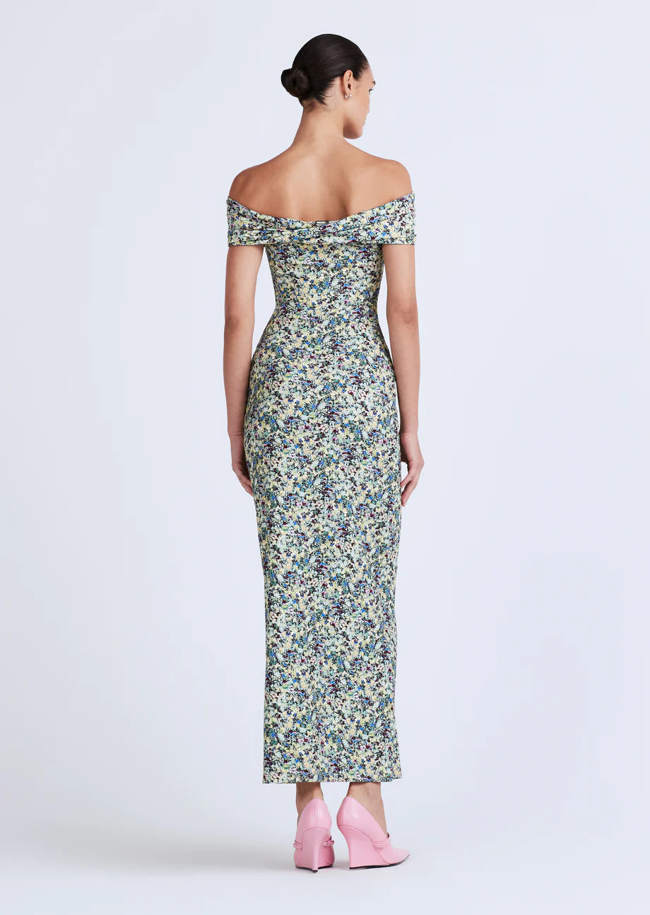 De425369 Floral Foldover Maxi Dress