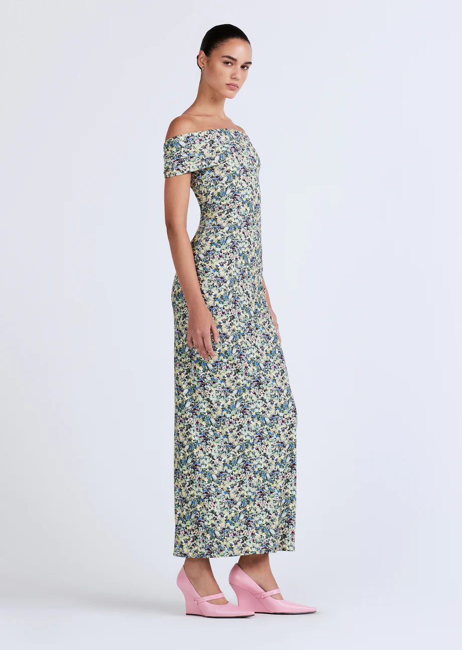 De425369 Floral Foldover Maxi Dress