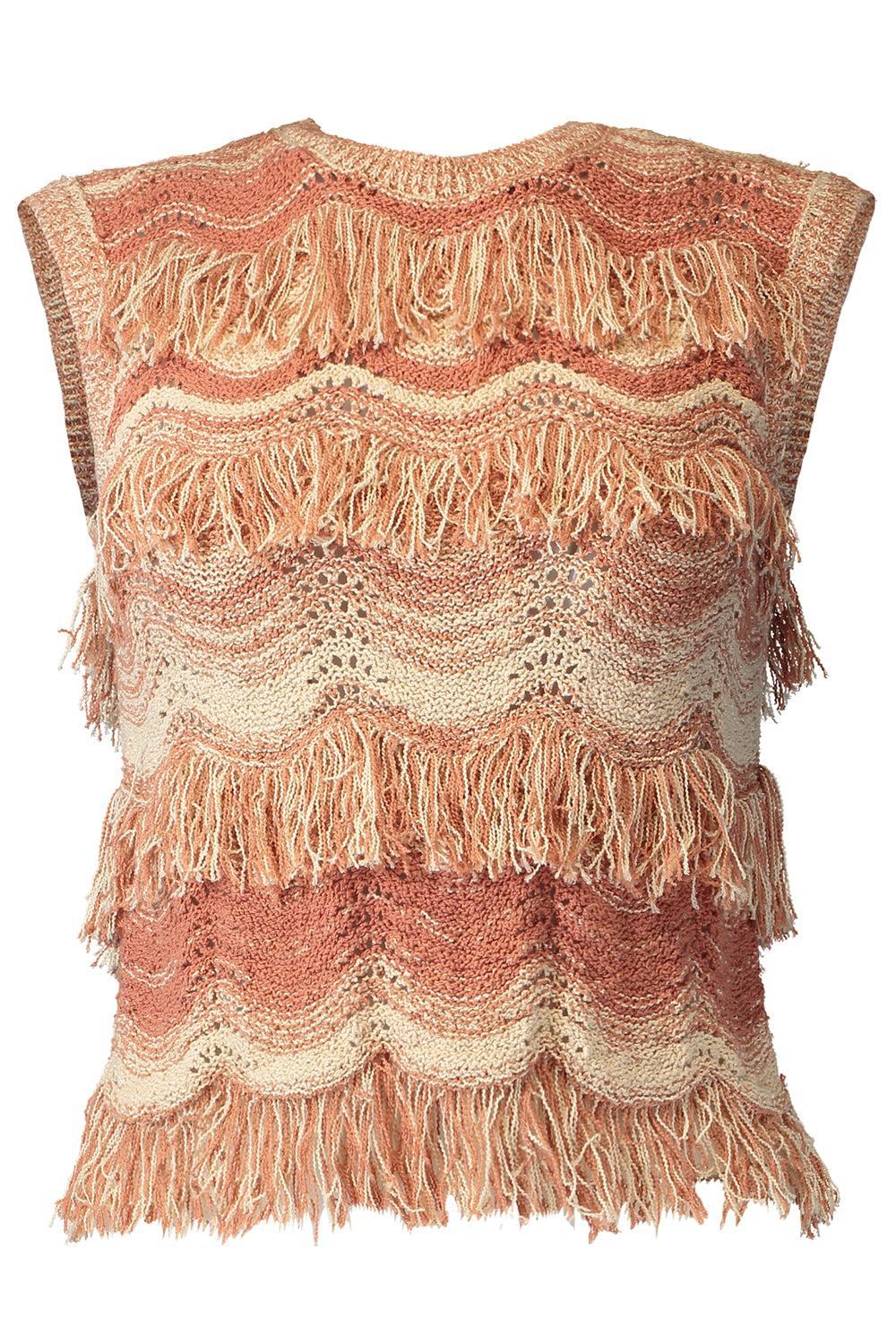 Ul0744 Terracotta Rose Fringe Top