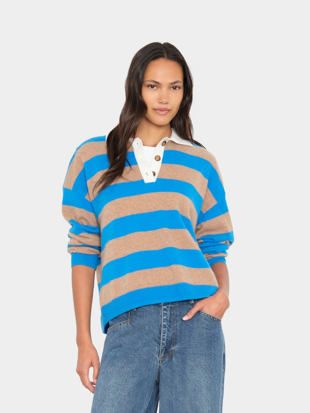 Xixs048 Blue Stripe Ruby Sweater
