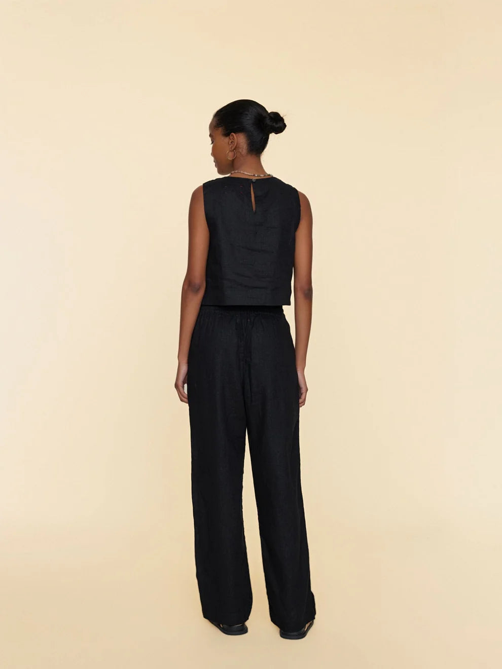 Xixlgl003 Black Linen Pants