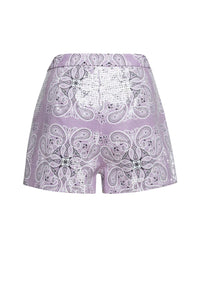Le4135 Bandana Violeta Shorts