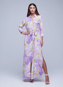 La60466 Orchid Multi Silk Dress