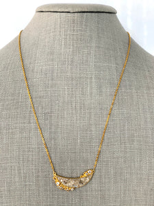 Np216 Large Crescent Diamond Shard Necklace