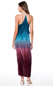 Yfb3876 Ombré Velvet Slip Dress